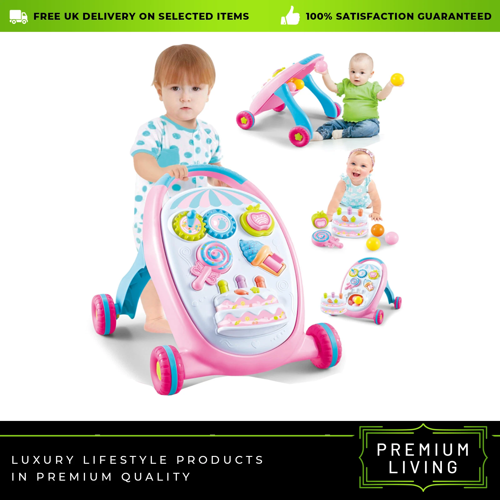 First Steps MULTI FUNCTIONAL BABY WALKER STROLLER-PINK B58####w
Opens in a new window or tab