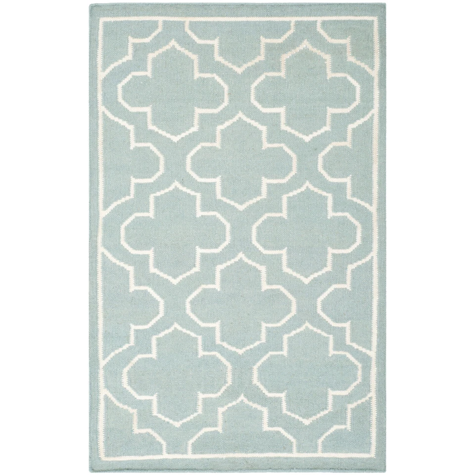 SAFAVIEH Dhurries DHU625A Handwoven Blue / Ivory Rug - Image 2 of 4