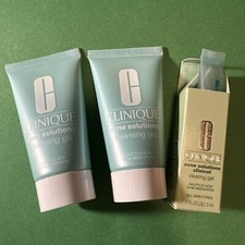 New 2X CLINIQUE Acne Solutions Salicylic Acid Cleansing Gel 1 oz/30mL 3ml