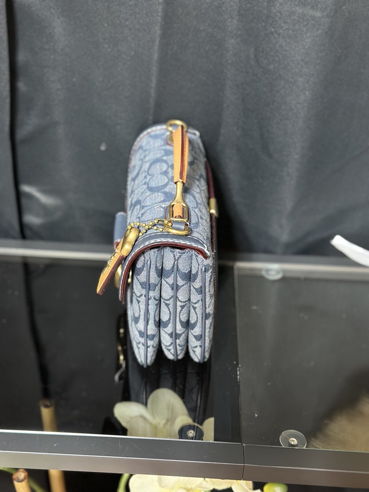 Coach Riley Top Handle 22 In Signature Chambray Denim… Gem