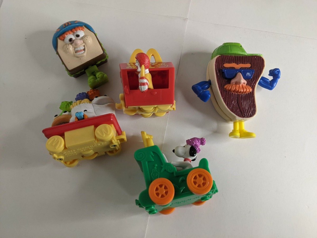 Vintage Lot of 5 McDonalds Happy Meal Toys Steak, Sandwhich