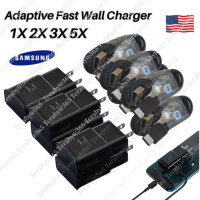 Lot For Samsung Galaxy S8 S9 S10 S20 Fast Charging Wall Charger Type C USB Cable