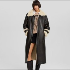 Bershka Longline Coat In Chocolate New With Tags Size Small /s
