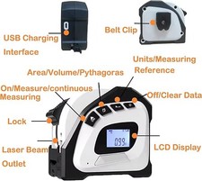 2-in-1 Laser Tape Measure 131Ft Rechargeable Laser  16Ft Measuring Tape