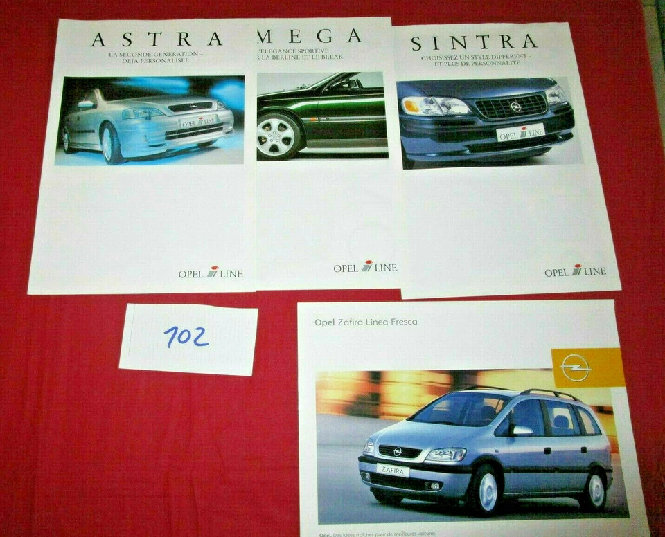 N°102 : OPEL  I-LINE  /  4 brochures Zafira,Omega,Astra Sintra 1997-2002 - Photo 1/1