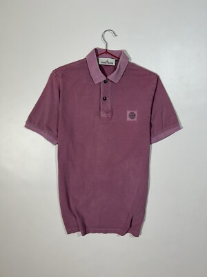 Stone Island Polo Shirt Patch Program Slim Fit Men Burgundy