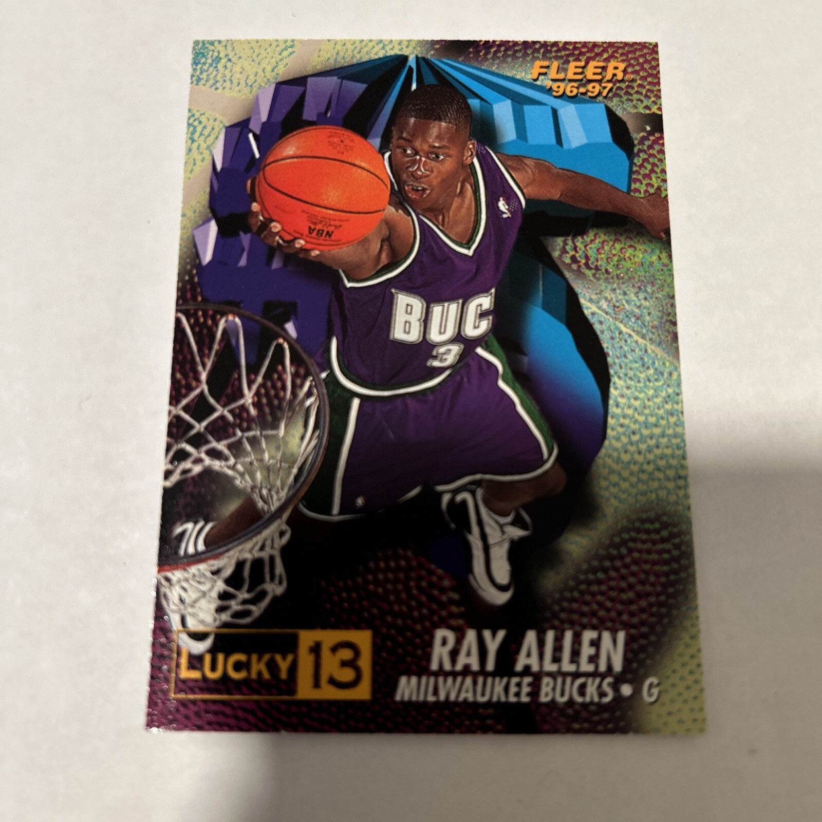 1996-97 Fleer  RAY ALLEN  LUCKY 13 #5  Rookie RC