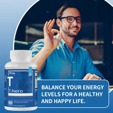 T-Hero Supplement Improve Energy Endurance Enhancement Muscle Mass 60 CT US
