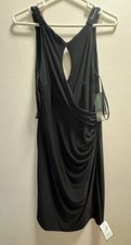 Lauren by Ralph Lauren Black Knee Length Beaded Strap Cocktail Dress NWT Size 14