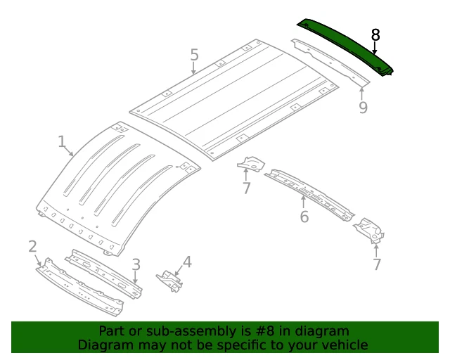Ford Transit 2015-2019 OEM techo trasero medio alto cabezal BK3Z-6141302-B Foto 2 de 4