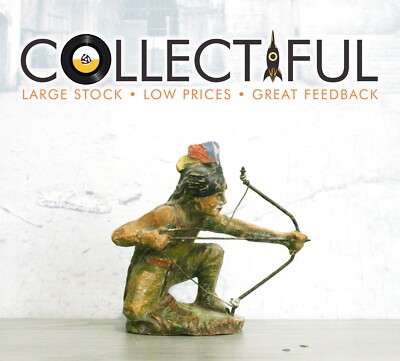 ELASTOLIN - NATIVE INDIAN KNEELING W/ BOW *RARE* LARGE SCALE FIGURE - GERMANY 