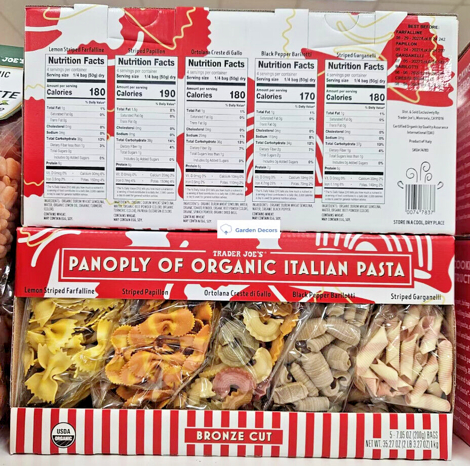 Trader Joe Organic Panoply of Organic Italian Pasta Box 35.27oz
