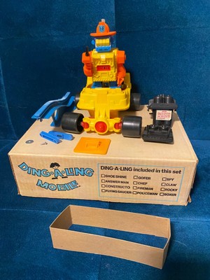 Topper Ding-A-Ling Mobile! 1970 1971 Fireman Robot! Ramp! BOX! Motor! ON SALE!!!