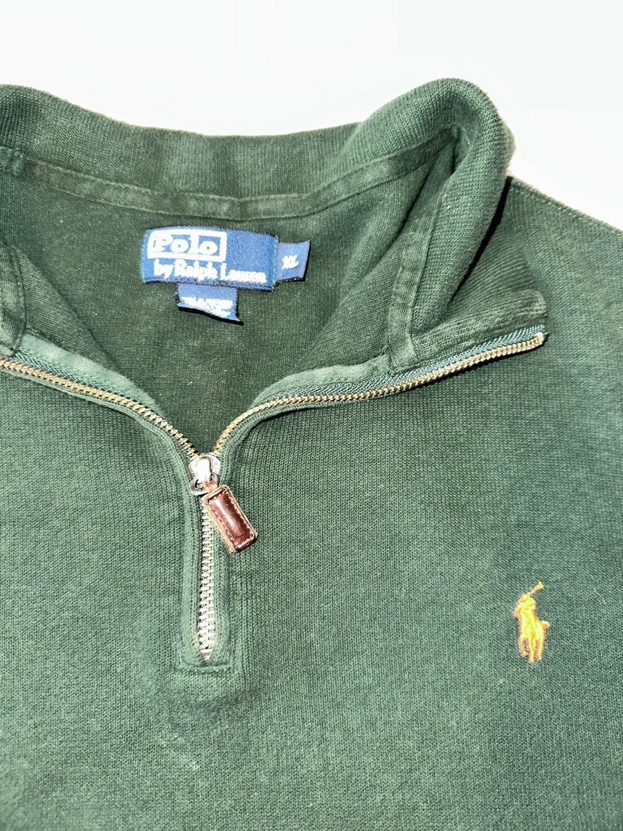 Vintage 90s Polo Ralph Lauren XL green orange Pony Quarter Vintage 90s Polo Ralph Lauren XL green orange Pony Quarter