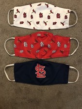 Set of 3 St. Louis Cardinals Washable Face Coverings Masks BRAND NEW