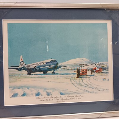 John Mccoy Art Print Pan American World Airways Boeing B-377 Antarctica Oct 1957