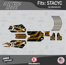 Graphics Kit for STACYC 16E Brushless Electric Bike (All Years)  Electron-orange