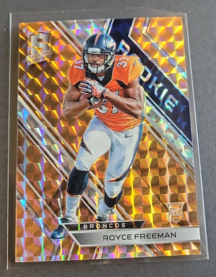 Royce Freeman 2018 Panini Spectra Prizm Orange Mosaic RC #7/10 Rookie #141 - Image 2 of 4
