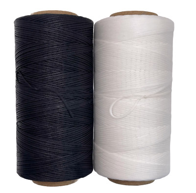 295yds Flat Waxed Leather Thread Polyester 150D/0.8mm, All Purpose Hand Sewing