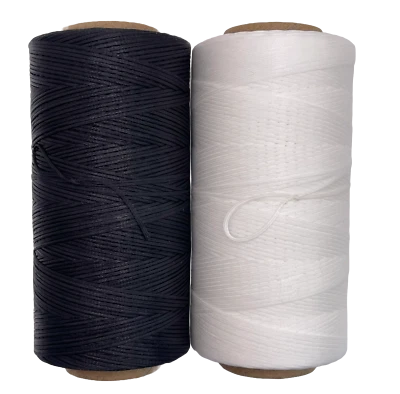ITEM4EVER 295yds Flat Waxed Leather Thread Polyester 150D/0.8mm, All Purpose Hand Sewing