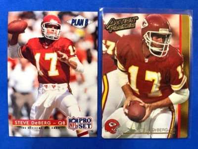 NFL - Steve DeBerg 1992 Pro Set Plan B & 1992 Hi-Pro Action Packed - Chiefs