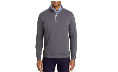 Peter Millar Perth Half-Zip Loop Terry Sweatshirt in Iron ( S )