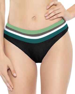 Becca by Rebecca Virtue L55647 Black Refine Scoop Bikini Bottom Size L