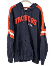 NFL Team Apparel Denver Broncos Long Sleeve Full Zip Hoodie Sze XL NFL Football
