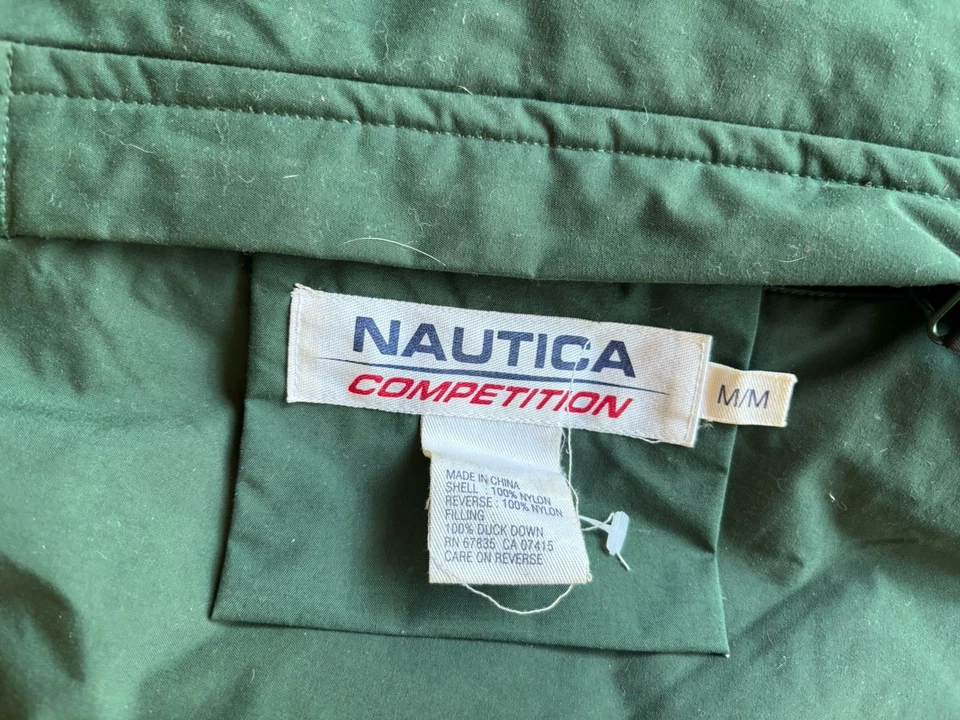 CHALECO DE PLUMÓN REVERSIBLE DE COMPETICIÓN NAUTICA MEDIANO PARA HOMBRE VERDE/NEGRO/NARANJA EXCELENTE ESTADO Foto 3 de 4