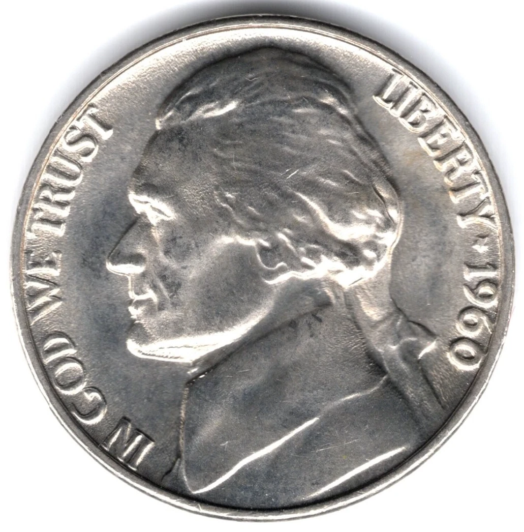 USA 1960 ジェファーソンニッケル ネックレス U.S. Mint 1960 US Jefferson Nickels (1938-Now) for sale | eBay