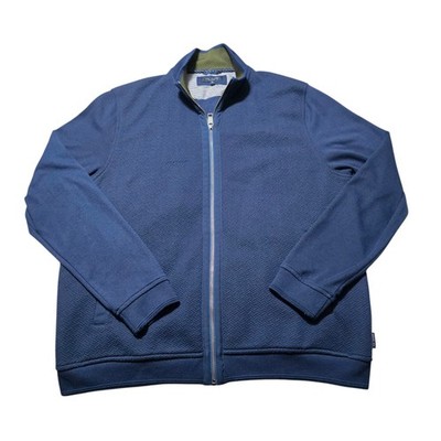 TED BAKER London Quilted Herringbone Full Zip Bomber Jacker Navy Mens EU 6 XXL