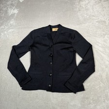 VTG Letterman Sweater Adult Medium Blue Navy Cardigan Jack Frost Woolen Wear