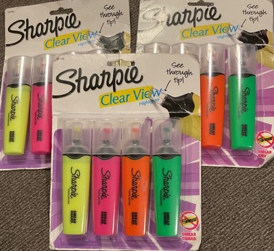 Sharpie Clear View Highlighter Set of 3 4 Packs New
