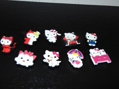 Hello Kitty Jibbitz Crocs Charm. Lot Of 9 Pieces. 