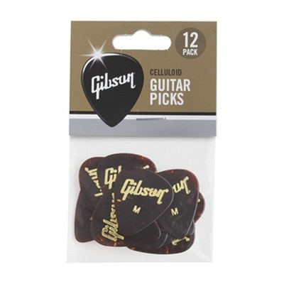 GIBSON Tortoise Picks Medium   Plektren   Zelluloid   12er Pack