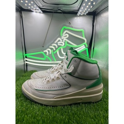 Jordan 2 Retro White Varsity Green High Top Sneakers Shoes Men's Size 8