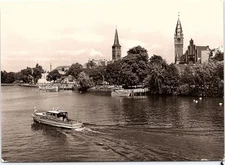 VINTAGE CONTINENTAL SIZE POSTCARD REAL PHOTO RPPC LAKE VIEW BERLIN GERMANY