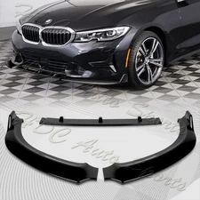 For 2019-2022 BMW G20 G21 3-Series Sport Painted Black Front Bumper Lip Spoiler