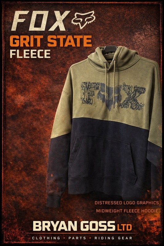 FOX Racing Mens Hoodie - Grit State Fleece Pullover (Olive Green) BNWT Medium