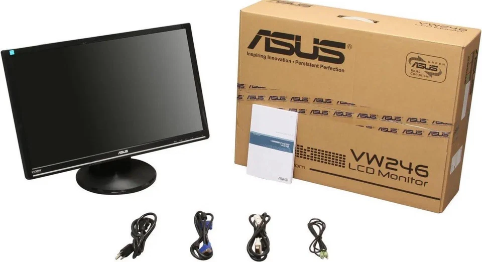 ASUS LCD Monitor VW246H VW246 24" 1920x1080 HDMI DVI VGA Built-in Speaker HD LED - Image 2 of 4