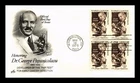 US COVER EARLY CANCER DETECTION DR PAPANICOLAOU FDC SCOTT 1754 BLOCK OF 4