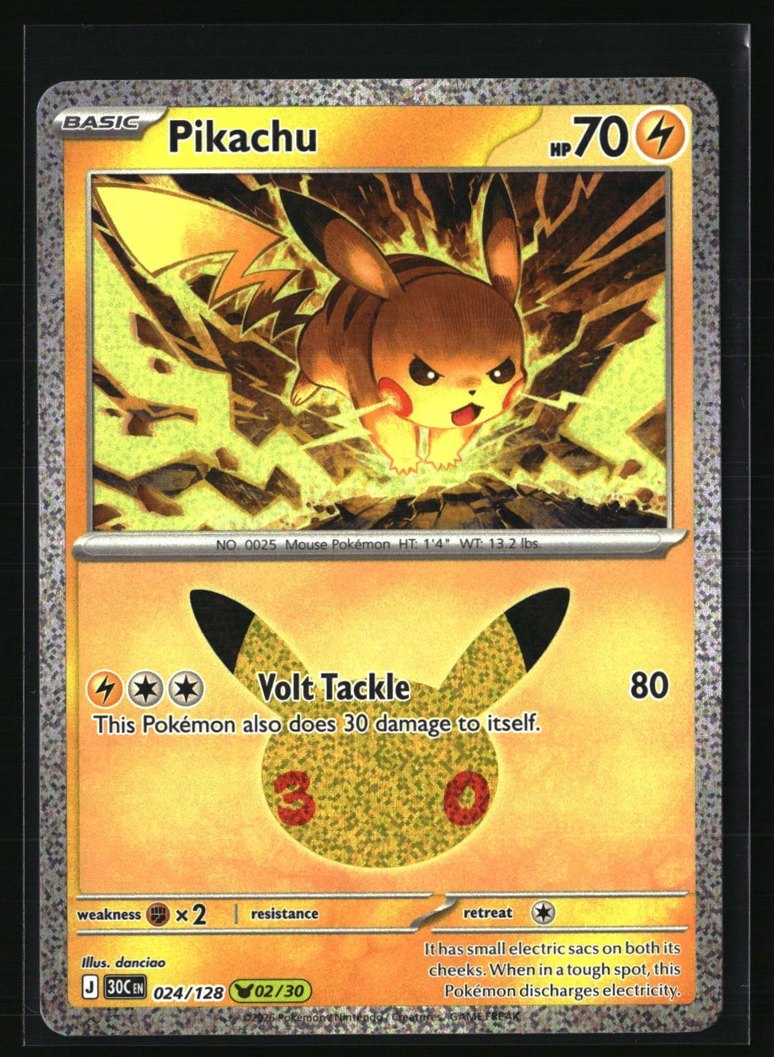 ME: 30th Celebration Pikachu #024/128 - 02/30