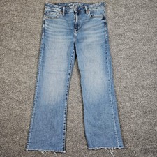American Eagle High Rise Kick Boot Crop Jeans Women's 10 Next Level Stretch Blue