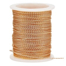 22 Gauge 39 Ft Tarnish Resistant Brass Craft Wire, Gold Round Twist Jewelry W...