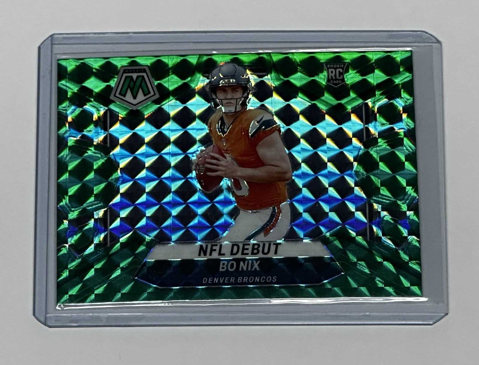 2024 Panini Mosaic - NFL Debut Bo Nix #271 Green Mosaic Prizm (RC)