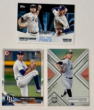 (3) Shane McClanahan RC Numbered LOT One-Two Punch /299 SP 2018 Bowman 1st /999