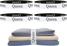 4 Pieces Bed Sheet Organizer Bands, Sheet Organizers and Storage Label Bands,