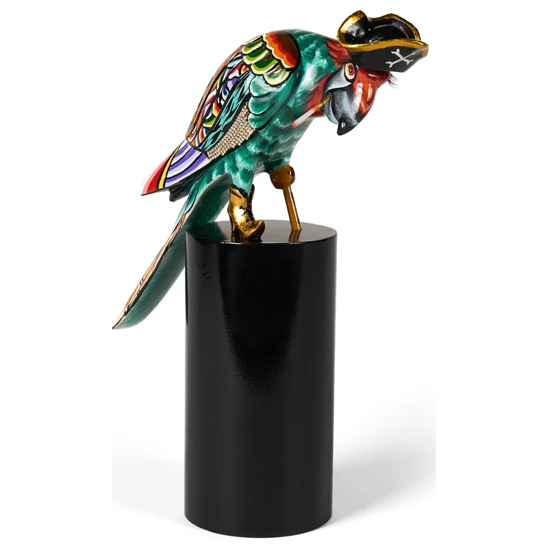 PAPPAGALLO Pirata Statua Scultura Tom's Drag 4601 Capitano Jack Sparrow 36 cm