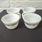 Lot Of 4 Pyrex Coffee Cups, Blue Flowers VTG Made In USA #12 Microwave Safe