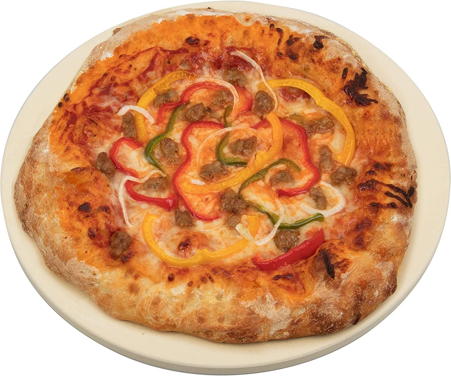 Pizza Stone for Oven, Grill, BBQ Round 5/8 Inch Extra Thick Baking Stone w Safe
Opens in a new windo